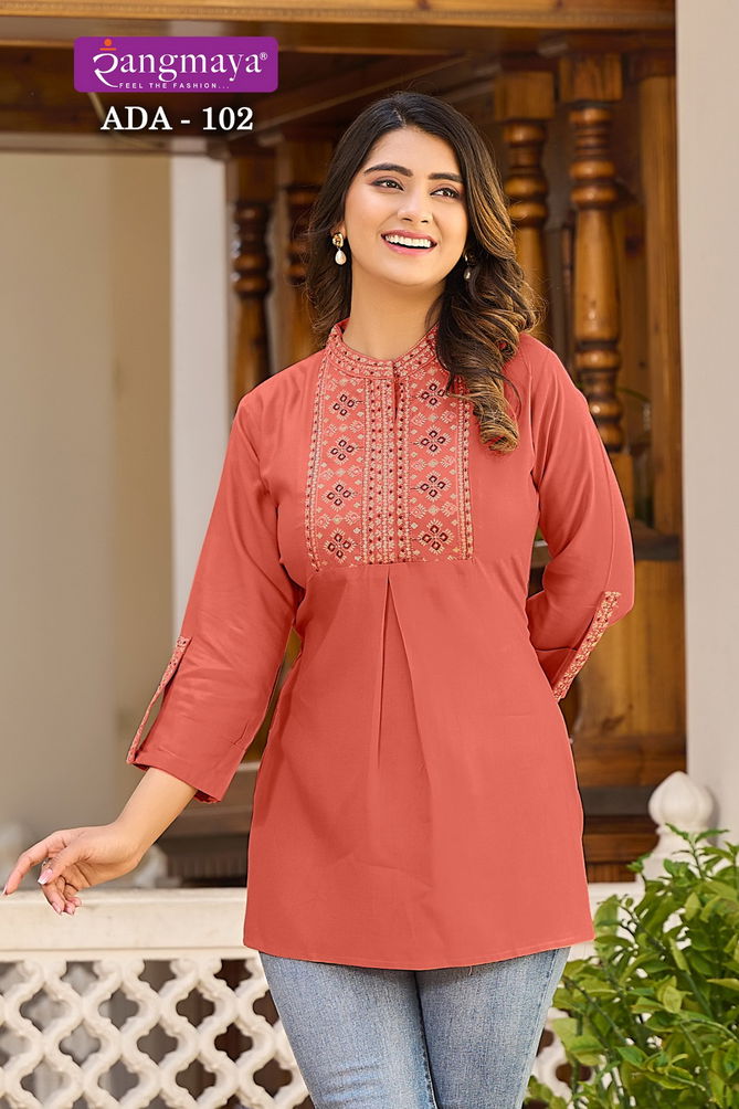 Ada By Rangmaya Rayon Designer Western Ladies Top Wholesale Shop In Surat